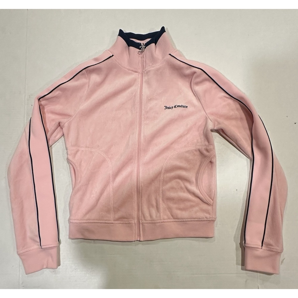 Juicy Couture Cotton Velour Jacket Pink Full Zip Size Small New With Tags
